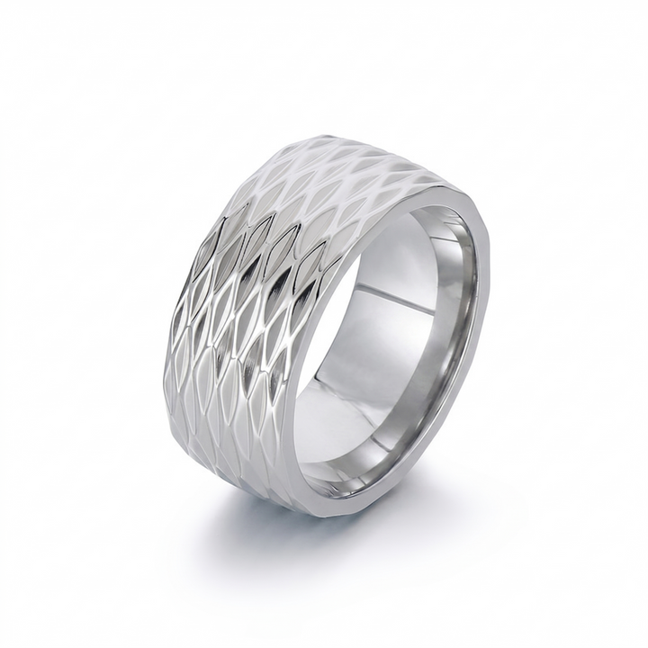 טבעת Kaelis Grid Band | זהב לבן