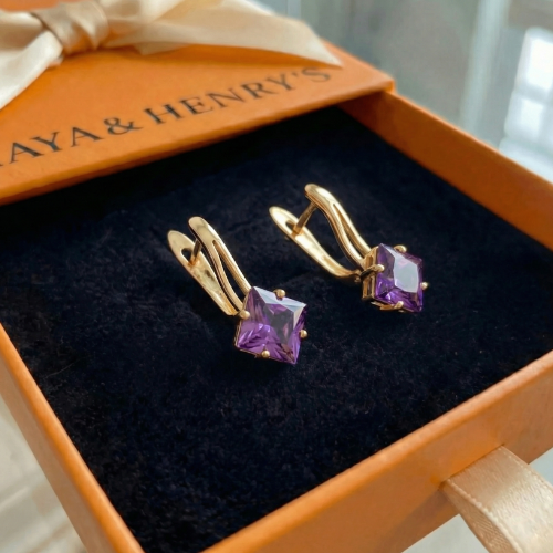 עגילי זיפירה קראונלייט | זהב ורד