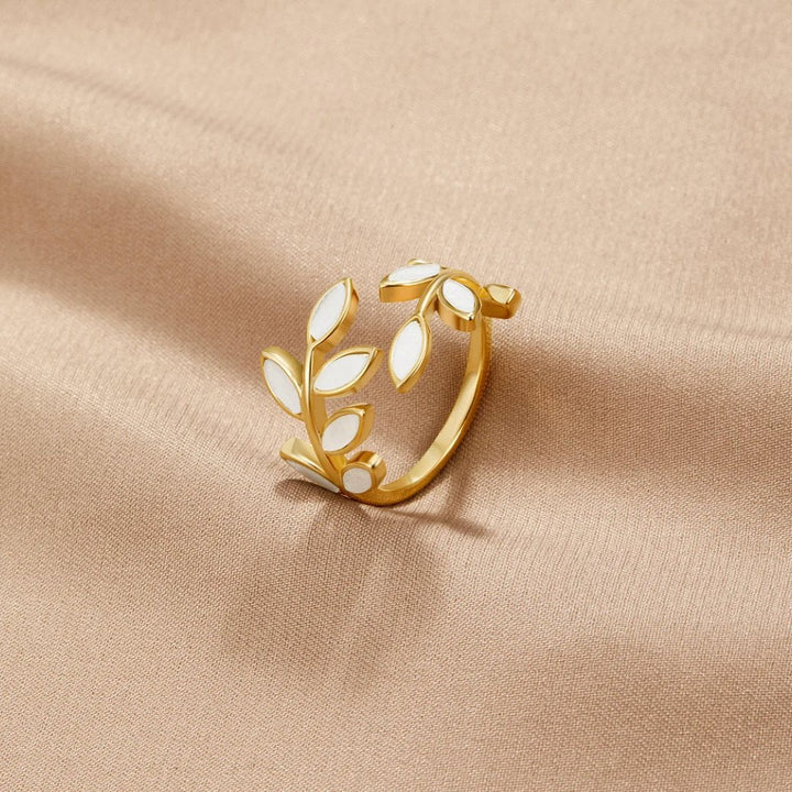 טבעת נראיה עלה פתוחה | זהב